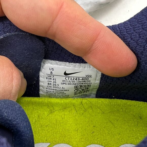 Nike Training Shoes Mens 8 React Metcon Turbo Blackened Blue Cyber Low Top - Picture 9 of 12